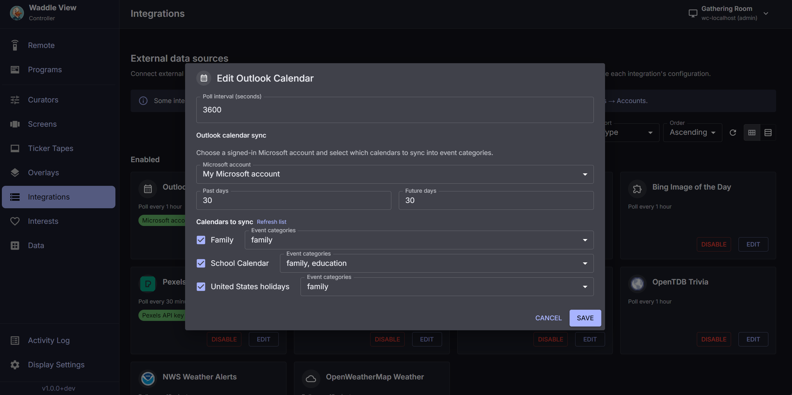 Waddle View controller integration detail
